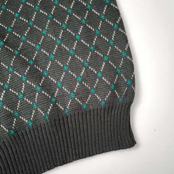 90s Wool Blend Grunge Geometric Retro Sweater Streetwear Minimalist Crewneck L - Picture 6 of 9